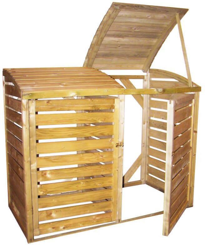 elephant Containerbox dubbel vuren naturel 144 x 90 x 128 cm geï, mpregneerd