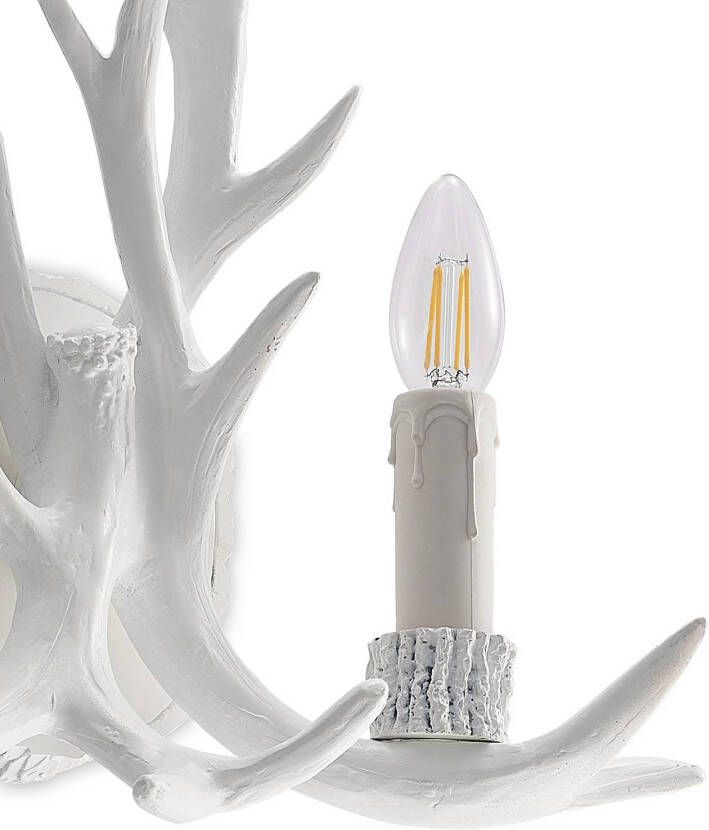 LINDBY Fipos wandlamp in gewei optiek, wit