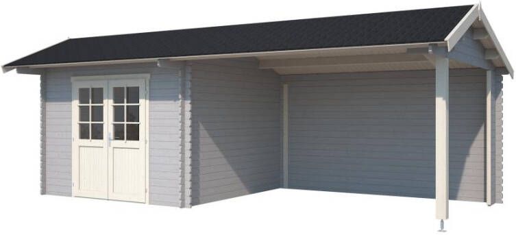 Platinum Outdoor Life Products | Tuinhuis met Overkapping Maribel 680 x 300 | Gecoat | Grey Wit
