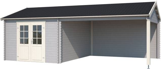 Platinum Outdoor Life Products | Tuinhuis met Overkapping Octavio 681 x 380 | Gecoat | Grey Wit