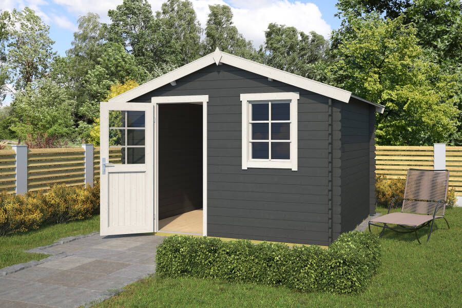 Outdoor Life | Blokhut Wels 3 | Carbon Grey | 300x300 cm