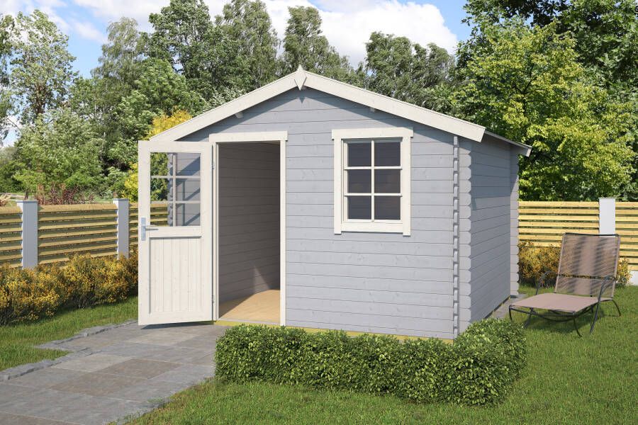 Outdoor Life | Blokhut Wels 3 | Platinum Grey | 300x300 cm