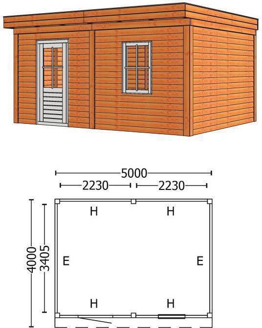 Trendhout Tuinhuis/Blokhut Buitenverblijf Mensa L 5000mm A