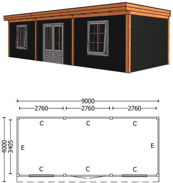Trendhout | Buitenverblijf Refter XL | 9000 x 4000 x 2600 mm