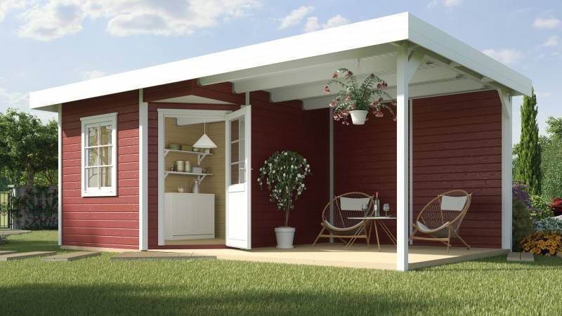 Weka Blokhut | Designhuis 213B Gr.1 | 240 x 541 | | Zweeds rood