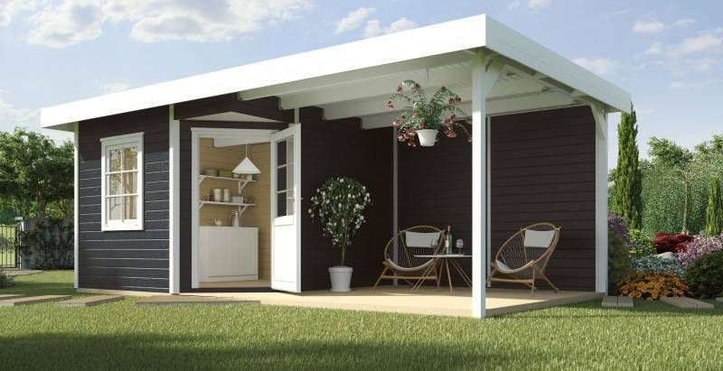 Weka Blokhut | Designhuis 213B Gr.2 | 300 x 600 | | Antraciet
