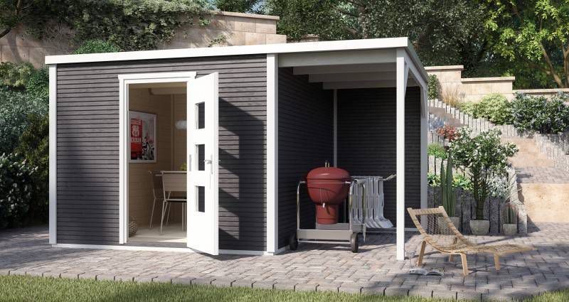 Weka Blokhut | Designhuis 413A Gr.1 | 400 x 250 | | Antraciet
