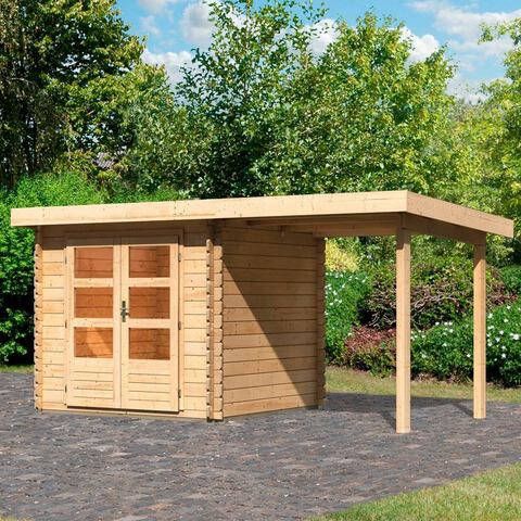 Karibu Blokhut | Bastrup 2 met luifel | 520 x 237 | Woodfeeling