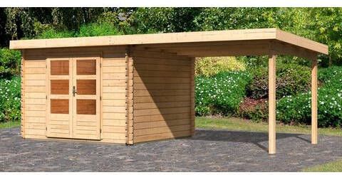 Karibu Blokhut | Bastrup 5 met luifel | 580 x 297 | Woodfeeling