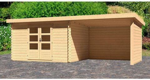 Woodfeeling | Tuinhuis Bastrup 5 met Overkapping 4, 0, Zij en Achterwand