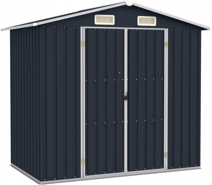 VIDAXL Tuinschuur 205x129x183 cm gegalvaniseerd staal antraciet